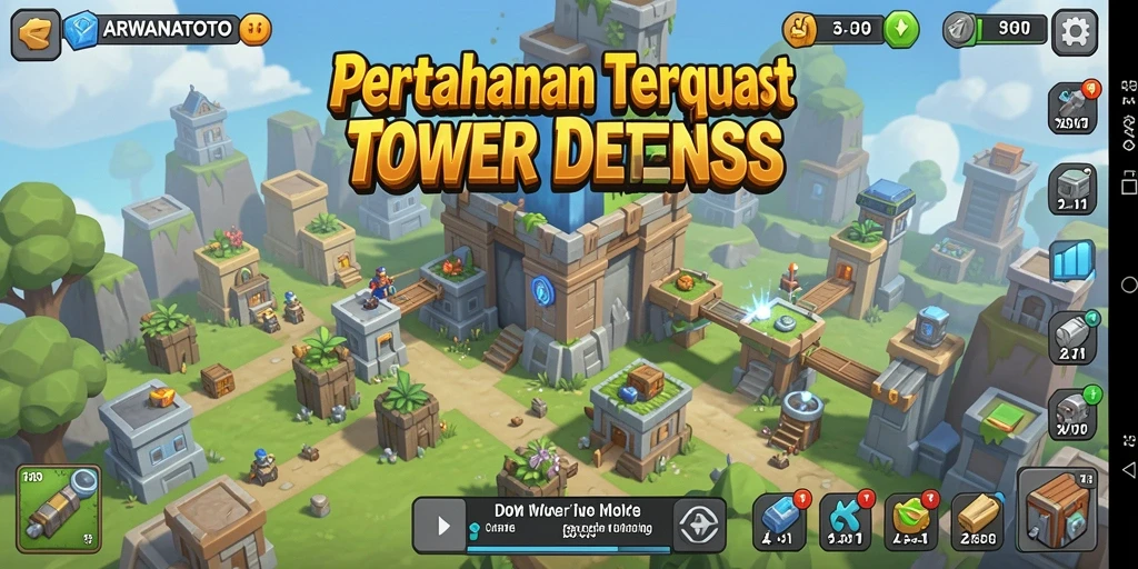 Tangkapan layar menampilkan aksi mendebarkan dalam permainan Tower Defense.