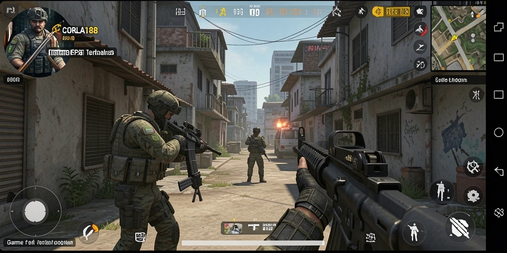 Tampilkan gameplay seru dalam CORLA188 dengan adegan pertempuran yang menegangkan.