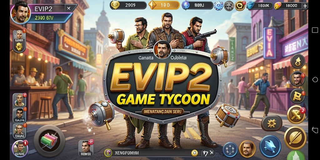 Tampilan gameplay seru dan strategi bisnis di EVIP2.