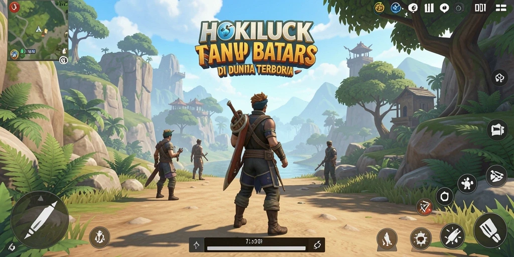 Tampilan gameplay HOKILUCK yang menampilkan eksplorasi dunia terbuka.