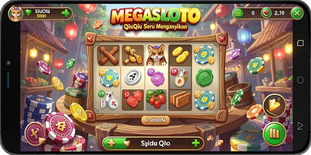 Tampilan menarik dari gameplay QiuQiu di MEGASLOTO.