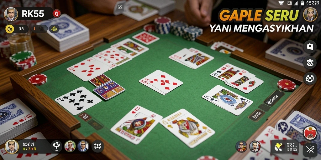 Screenshot menampilkan gameplay seru dari permainan Gaple RK55.