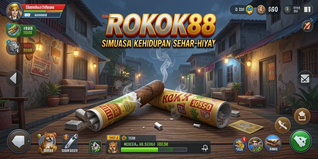 Tampilan gameplay ROKOK88 yang menarik dan penuh warna.