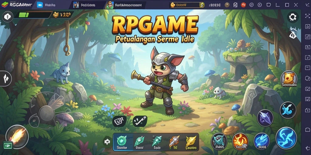 Menampilkan gameplay RPGAME dengan sistem idle yang mengasyikkan.