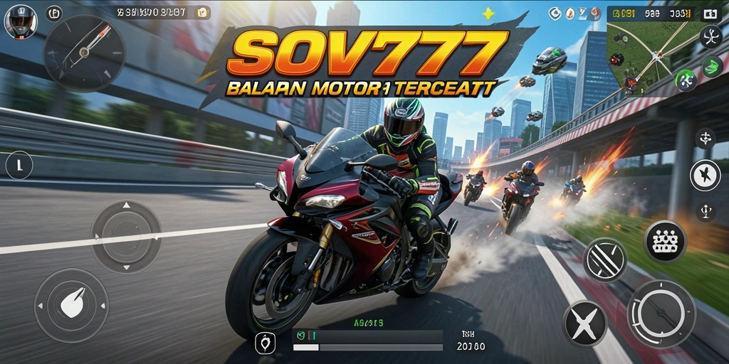 Gameplay SOV777 yang mendebarkan dalam balapan motor.